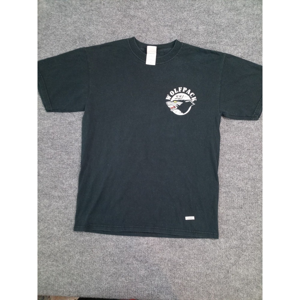 Vintage Wolfpack 33 Graphic T Shirt Mens Medium Black Gildan Heavyweight Tee